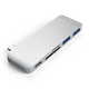SATECHI Aluminium Type-C Passthrough USB Hub (3x USB 3.0,MicroSD) - Silver