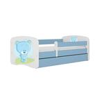 Babydreams krevet+podnica+dušek 90x184x61 cm beli/plavi/print medveda 3