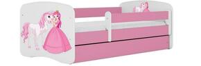 Babydreams krevet sa podnicom i dušekom 80x144x61 cm rozi/print princeze 1
