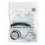 CC-LMAM-1.5M USB sync and charging spiral cable for iPhone, 1.5 m, black