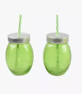 Čaša sa slamčicom - dve u setu - zelena