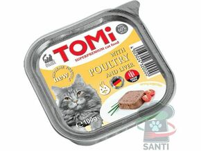 Tomi Pašteta za odrasle mace Adult živina i jetra 100gr