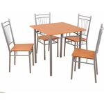 Dorota trpezarijski set sto + 4 stolice metalne / natur