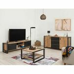Hanah Home COSMO-TKM.1 Atlantic PineBlack Living Room Furniture Set