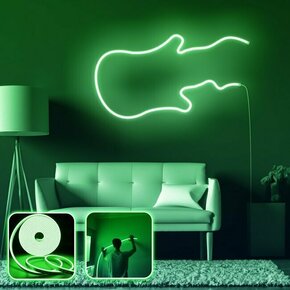 OPVIQ Zidna LED dekoracija Guitar Medium Green