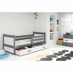 Drveni dečiji krevet Rico - sivo - beli - 200x90 cm