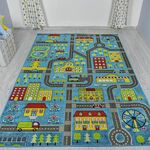 Conceptum Hypnose Sehir - Blue BlueGreyGreenRedYellow Carpet (140 x 200)