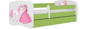 Babydreams krevet sa podnicom i dušekom 90x164x61 cm zeleni/print princeze 1