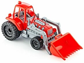 Plastični traktor sa kašikom i prikolicom