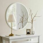 HANAH HOME Ogledalo Dekoratif Yuvarlak Ayna Beyaz A706