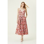 Pomegranate Flower Patterned Maxi Dress