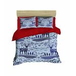 453 RedBlue Double Quilt Cover Set