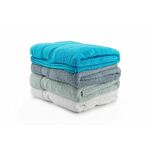 Colorful 60 - Style 8 WhiteWater GreenLight GreyAqua Hand Towel Set (4 Pieces)