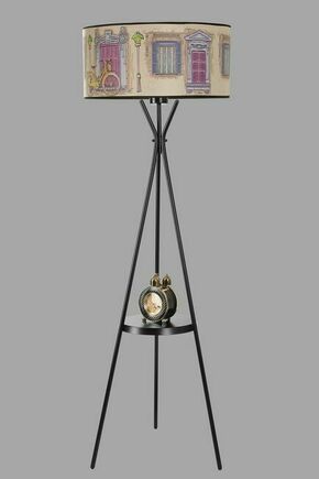 Venedik sehpalı siyah lambader silindir 01 abajurlu Multicolor Floor Lamp
