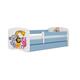 Babydreams krevet+podnica+dušek 90x164x61 cm beli/plavi/print zoo