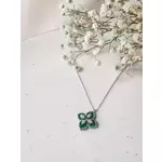 Ogrlica CVET zelena srebrna
