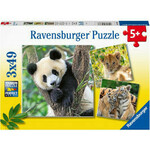 RAVENSBURGER Puzzle – Panda, tigar, lav RA05666