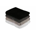 Rainbow - Set peškira za kupatilo u bojama crno, belo, sivo i tamno sivo (4 komada)