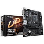 Gigabyte A520M H (rev. 1.x) matična ploča, Socket AM4, AMD A520, 2x DDR4, max. 64 GB, mATX