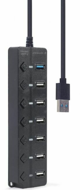 UHB-U3P1U2P6P-01 Gembird 7-port USB hub (1xUSB 3.1 + 6xUSB 2.0) with switches