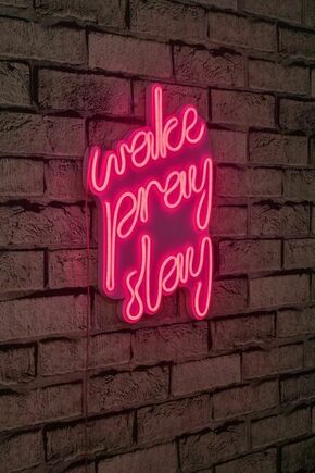WALLXPERT Dekorativna rasveta Wake Pray Slay Pink