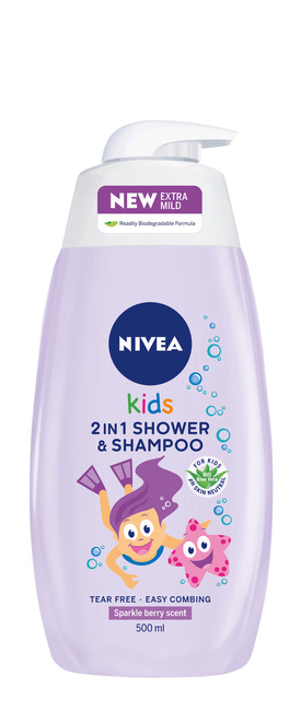 NIVEA 2u1 gel za tuširanje za devojčice sa pumpicom 500 ml