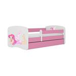 Babydreams krevet sa podnicom i dušekom 80x144x61 cm rozi/print vile 1