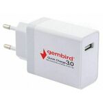 NPA-AC36 ** Gembird QC3.0 brzi punjac +Type C USB kabl,18W 3.6-6.5V/3A, 6.5V-9V/2A, 9V-12V/1.5A(383)