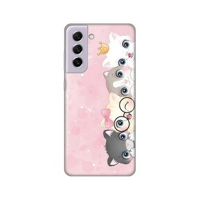 Maskica Silikonska Print Skin za Samsung G990 Galaxy S21 FE Pink Cats