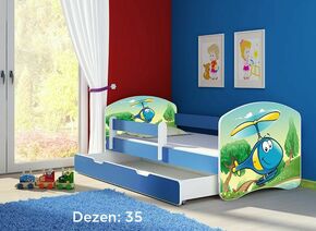 Deciji krevet ACMA II 140x70 F + dusek 6 cm BLUE35