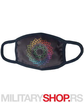 Zaštitna maska crna Mandala Rainbow