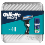Gillette Mach 3 brijač + Series Gel 75ml sa metalnom kutijom