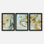 3SC116 Multicolor Decorative Framed Painting (3 Pieces)