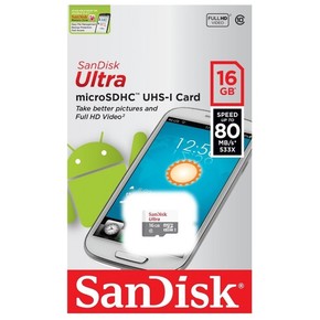 SANDISK Ultra microSDHC 16GB UHS-I - SDSQUNS-016G-GN3MN