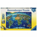RAVENSBURGER puzzle (slagalice) - Karta sveta sa znamenitostima RA12722