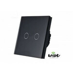 Wifi pametni prekidač, stakleni panel crni - 2 tastera WP0013