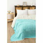 Muslin Yarn Dyed - Turquoise Turquoise Double Bedspread