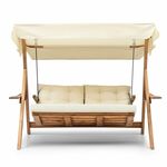 Hanah Home Galata Swing S3 - Cream Cream Garden Triple Swing Chair