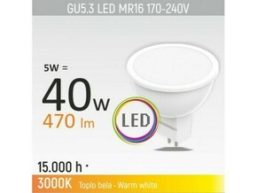 Mitea Lighting LED sijalica GU5.3 5W MR16M1 3000K 170-240V
