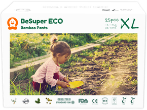 BeSuper ECO Bamboo Pelene-Gaćice XL (13-17 kg) 100 kom