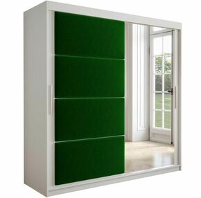 Tapi ormar 2 vrata/ogledalo 200x62x200 bela/zelena