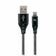 CC-USB2B-AMCM-2M-BW Gembird Premium cotton braided Type-C USB charging -data cable,2m, black/white