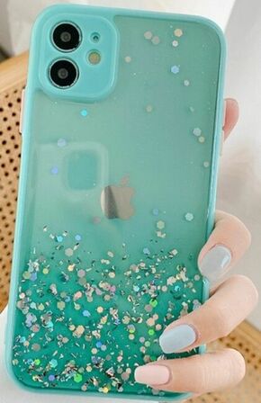 MCTK6-iPhone 13 * Furtrola 3D Sparkling star silicone Turquoise (200)