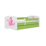 Babydreams krevet sa podnicom i dušekom 80x144x61 cm zeleni/print princeze