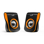 Genius SP-Q180O zvučnici, 2.0, bežični, crni/narandžasti USB