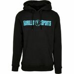 Sportski unisex duks Gorilla Sports (XL / Crna-Neon tirkizna)
