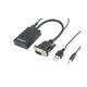 GEMBIRD adapter-konverter VGA + 3.5mm na HDMI sa napajanjem (m-m/ž) 0.15m (Crni) - A-VGA-HDMI-01