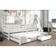 Drveni Dečiji Krevet Senso Sa Dodatnim Krevetom I Fiokom - Beli - 200*90 Cm