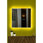 HANAH HOME Ogledalo sa LED osvetljenjem Square 50x50 cm Yellow