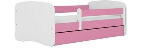 Babydreams krevet sa podnicom i dušekom 80x144x61 cm rozo/beli